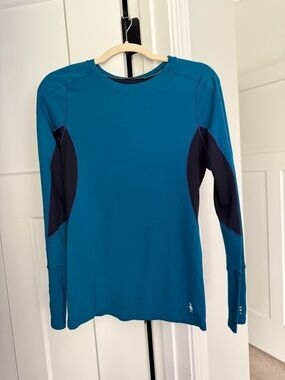 Smartwooll‎ Teal Navy Long Sleeve Layering Top Wool